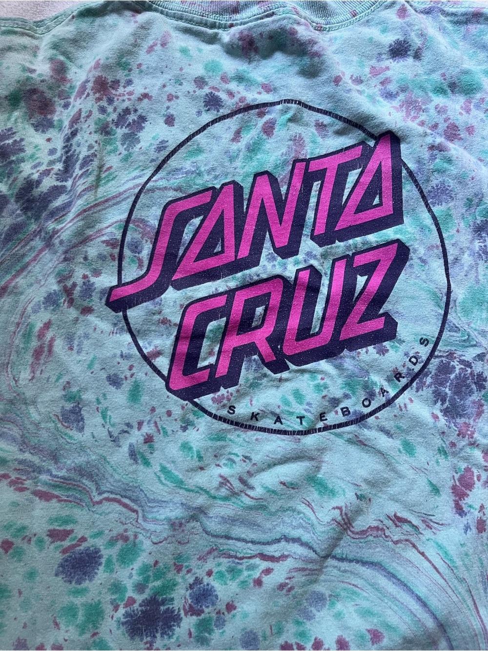 Santa Cruz Tie-Dye Tee - Aqua with Pink & Purple Accents